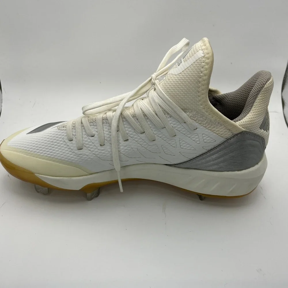 Adidas Men's Icon Bounce Baseball‎ Cleats White Silver Size 7 Metal Spikes